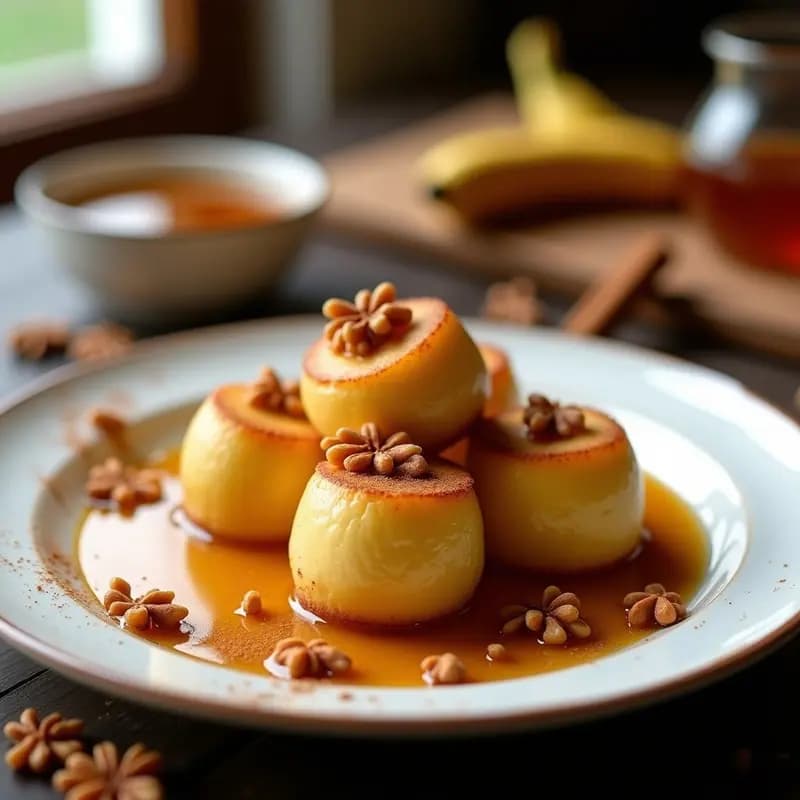 Lokma de Plátano y Canela: Postre Turco Sin Azúcar con Sirope de Arce