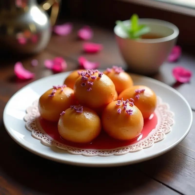 Lokma Turca Bañada en Almíbar de Rosa: Bolitas Esponjosas Fritas como Postre de Ramadán