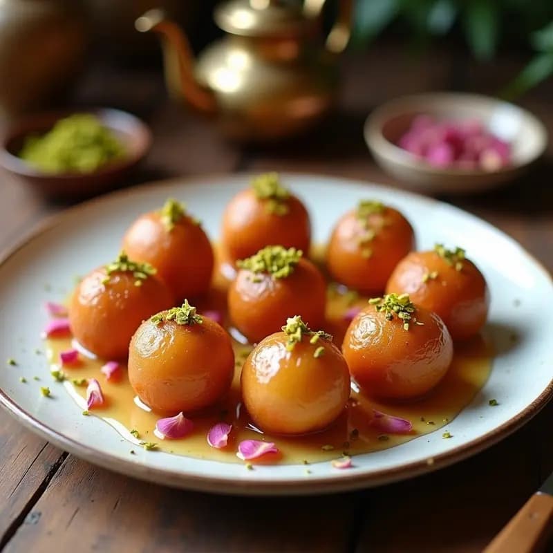 Lokma Turca con Sirope de Rosa y Pistacho: Postre Frito Sin Harina y Keto