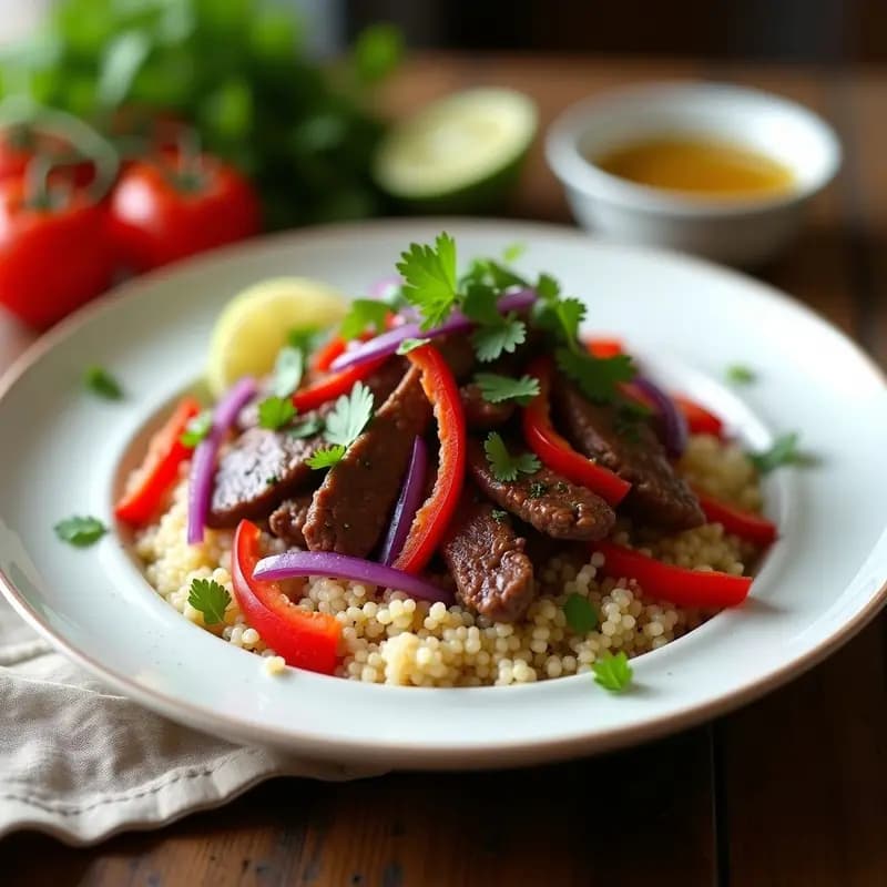 Lomo Saltado con Quinoa: Receta Peruana Light con Lomo de Res y Verduras Salteadas