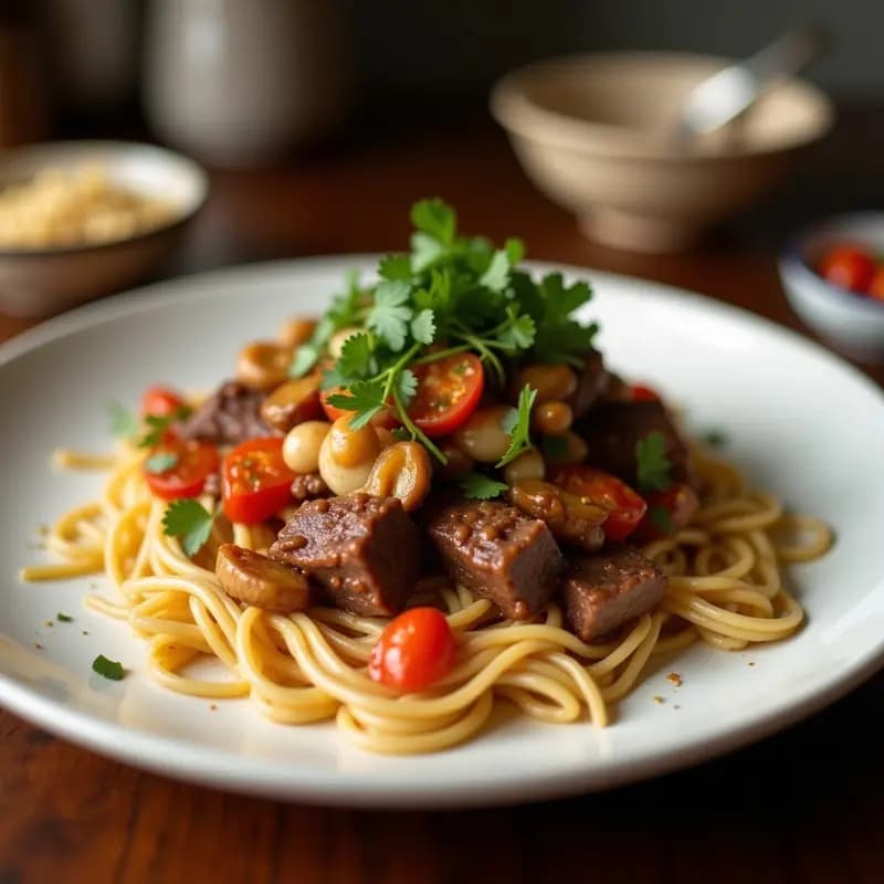 Lomo Saltado con Tofu y Salsa de Tamarindo: Versión Vegana del Clásico Peruano-Chino