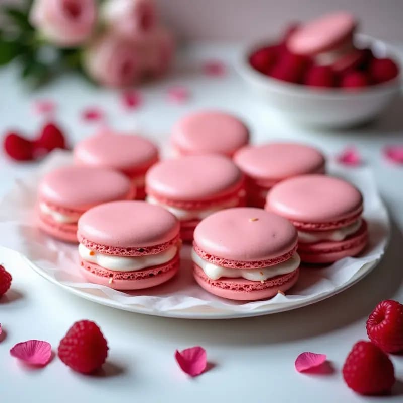 Macarons de Frambuesa y Rosa: Postre Francés Sin Gluten en Thermomix