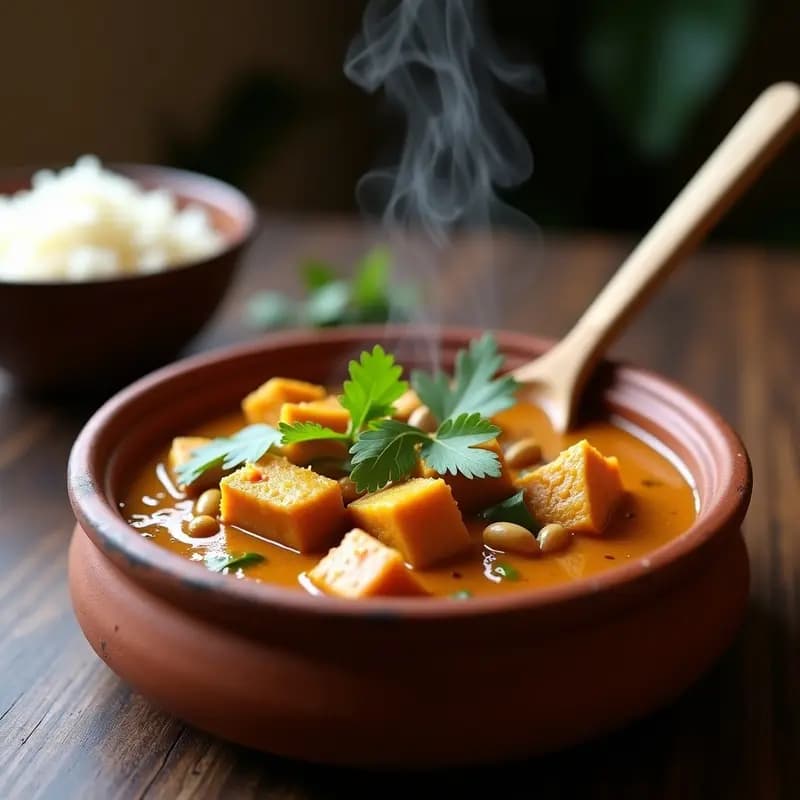 Mafé de Tofu y Maní: Estofado Africano Vegano con Salsa de Cacahuete