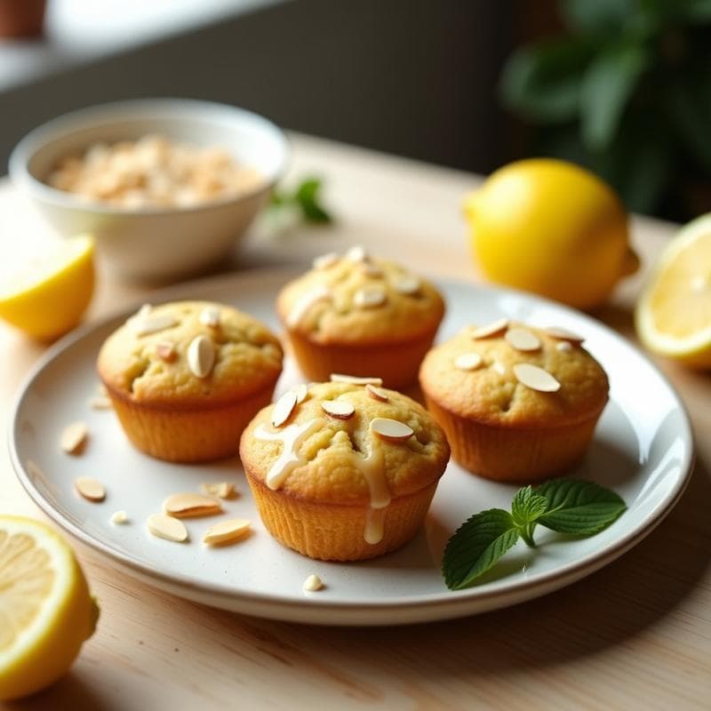 Magdalenas de Harina de Garbanzo y Limón: Desayuno Proteico Sin Harina de Trigo
