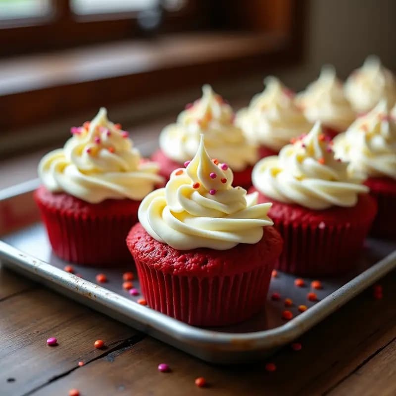 Magdalenas de Red Velvet Rellenas de Cream Cheese y Cubiertas de Chocolate Blanco: Postre de Ensueño