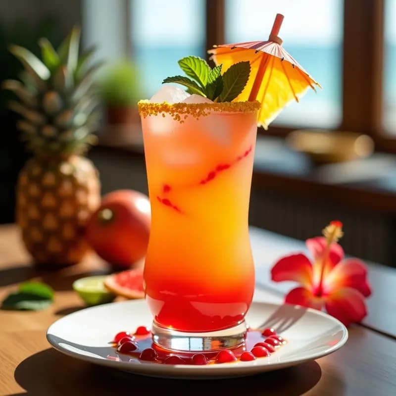 Mai Tai sin Alcohol con Zumos Tropicales: Bebida Hawaiana Refrescante