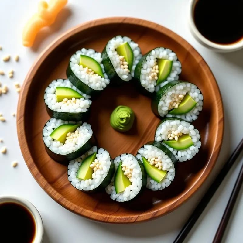 Makizushi de Aguacate y Pepino: Receta Japonesa Vegana con Arroz de Vinagre