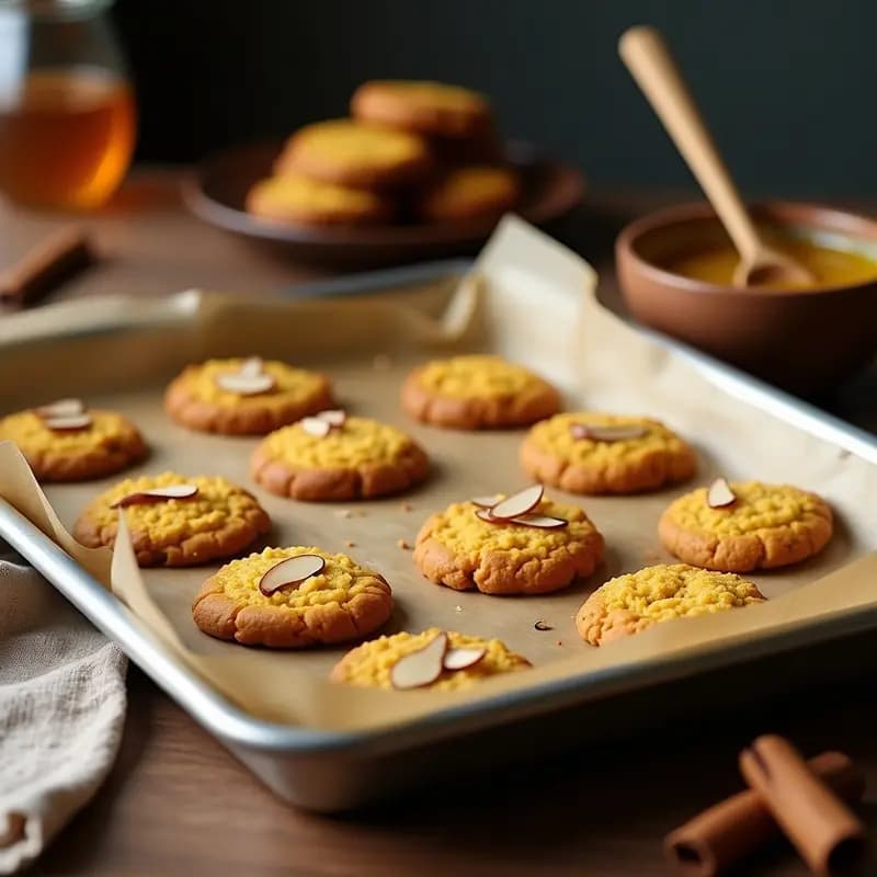 Mantecados de Cúrcuma y Avena con Miel de Agave: Postre Español Antiinflamatorio