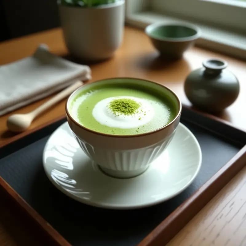 Matcha Latte Japonés: Bebida Energética de Té Verde en Polvo