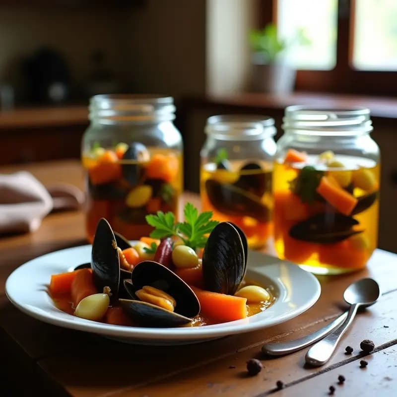 Mejillones en Escabeche: Conserva Casera con Vinagre, Ajo y Pimentón