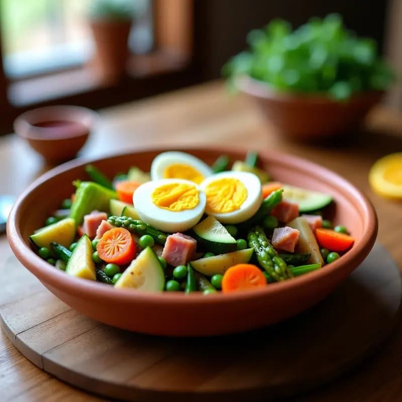 Menestra de Verduras con Jamón Cocido: Receta navarra llena de color y sabor