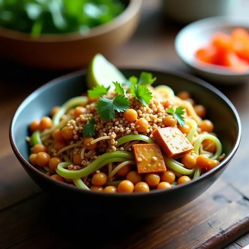 Mie Goreng de Garbanzos y Repollo: Receta Indonecia Vegana y Picante