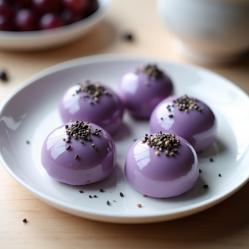 Mochi de Uva y Semillas de Chía: Postre Japonés Vegano y Sin Horno en 15 Minutos