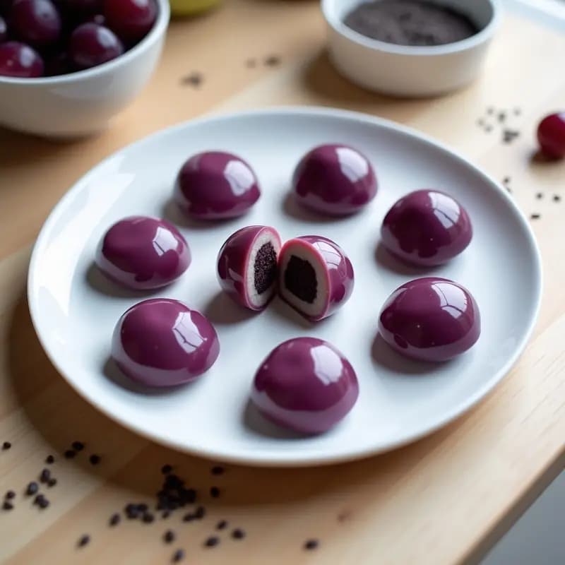 Mochi Japonés de Uva y Maicena: Postre Sin Gluten y Sin Lácteos en Microondas