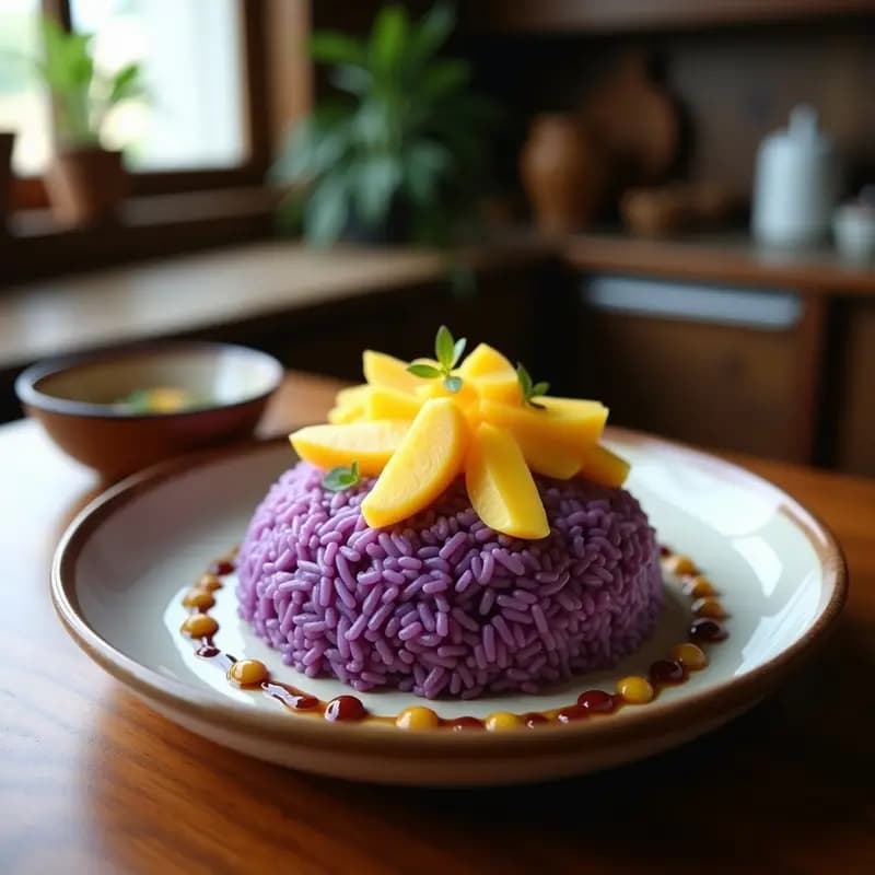 Mochika de Arroz Morado con Mango y Coco: Postre Peruano Sin Gluten ni Lácteos