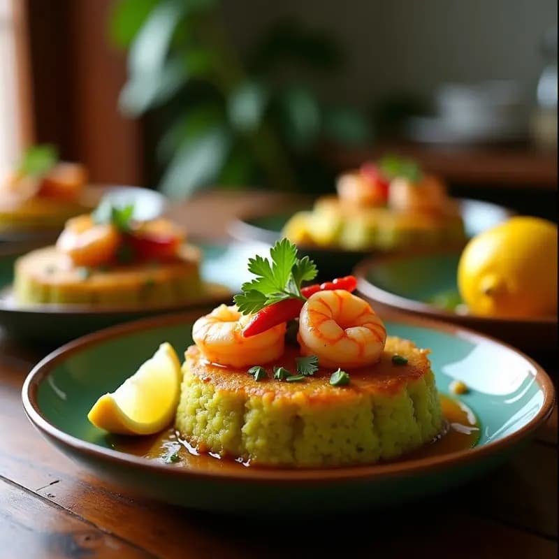 Mofongo de Plátano Verde con Camarones al Ajillo: Receta Puertorriqueña Sin Gluten