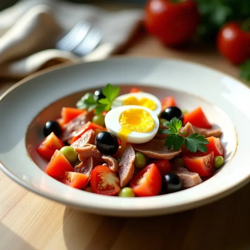 Mojete de Ensalada Murciana con Atún y Huevos Duro: Entrante Fresco