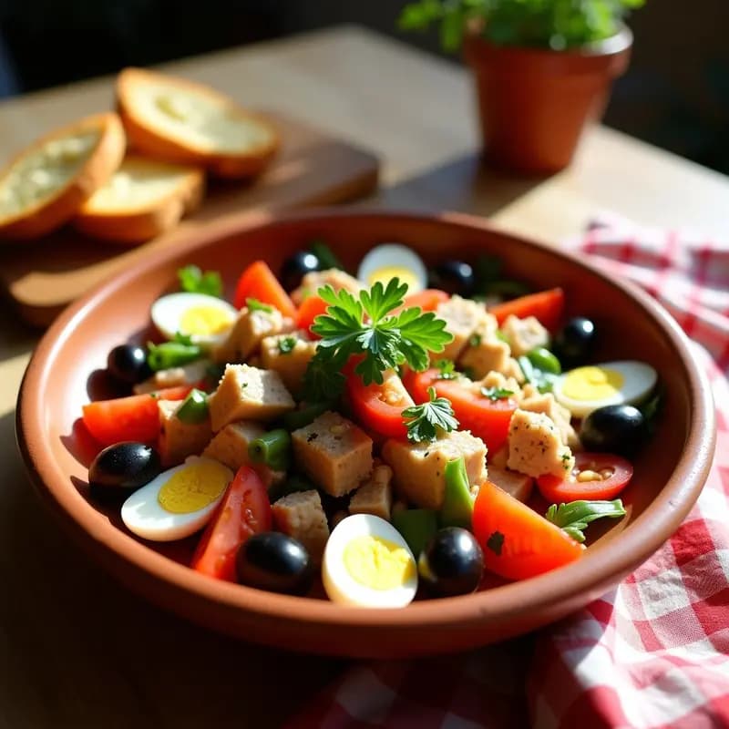 Mojete Murciano con Atún y Bacalao: Ensalada Tradicional con Pan Tostado