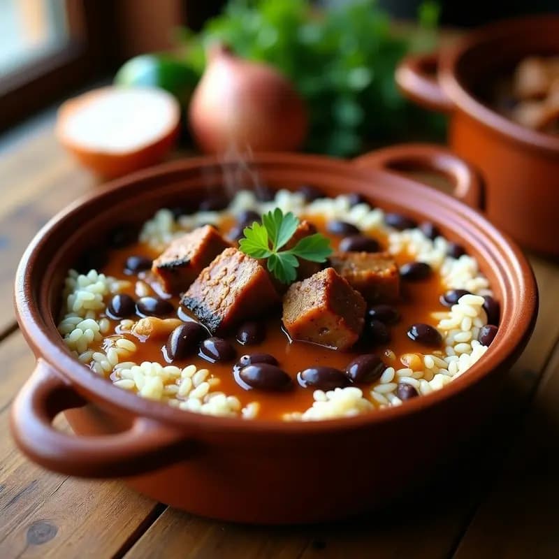 Moros y Cristianos con Costillas: Arroz Cubano con Toque Español