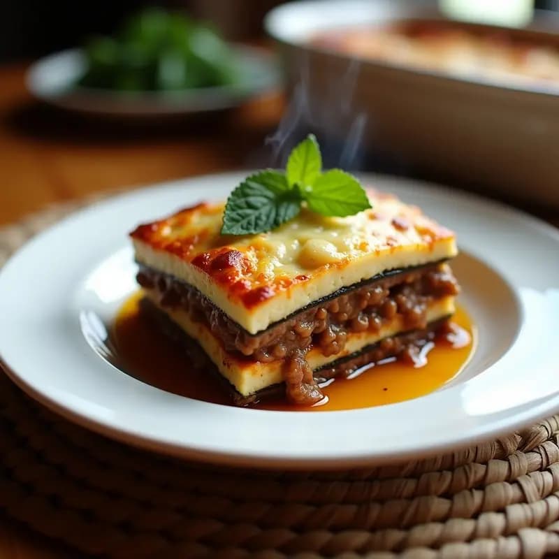 Moussaka de Berenjena y Cordero al Estilo Griego: Receta Tradicional en Capas