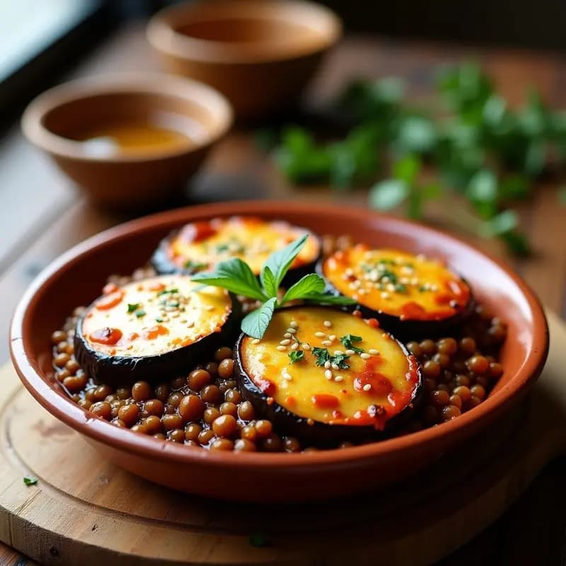 Moussaka de Berenjena y Lentejas Pardinas: Láser Vegetariano sin Queso