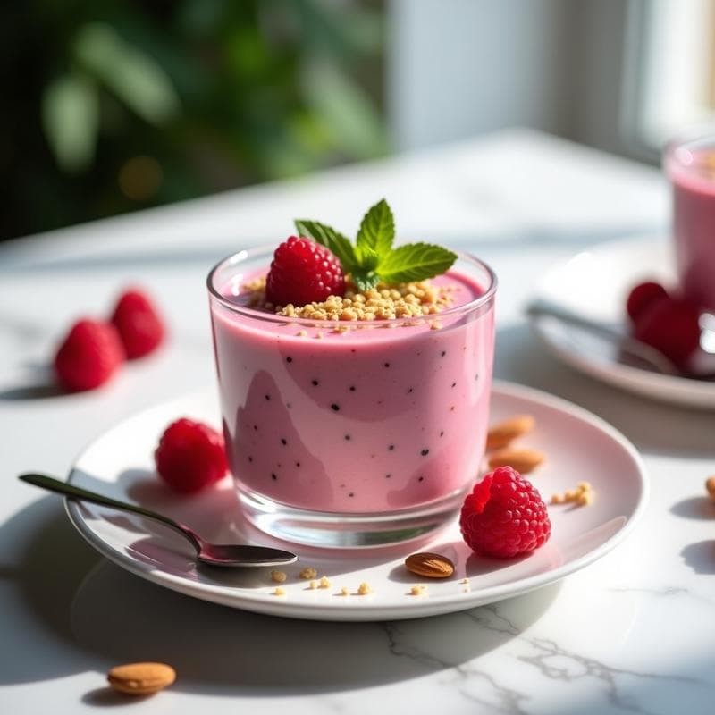 Mousse de Frambuesa y Chía: Postre Vegano Sin Cocción y Alto en Omega-3