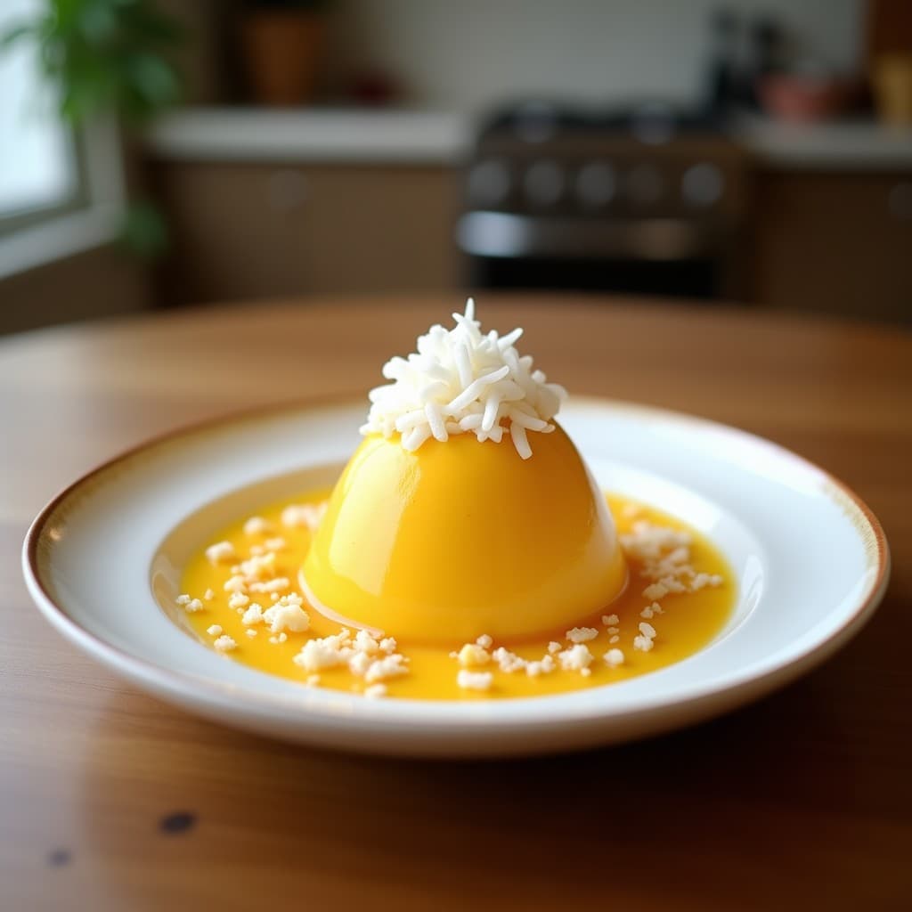 Mousse de Mango y Chía con Pirámide de Coco Rallado: Postre Crudivegano y Sin Horno