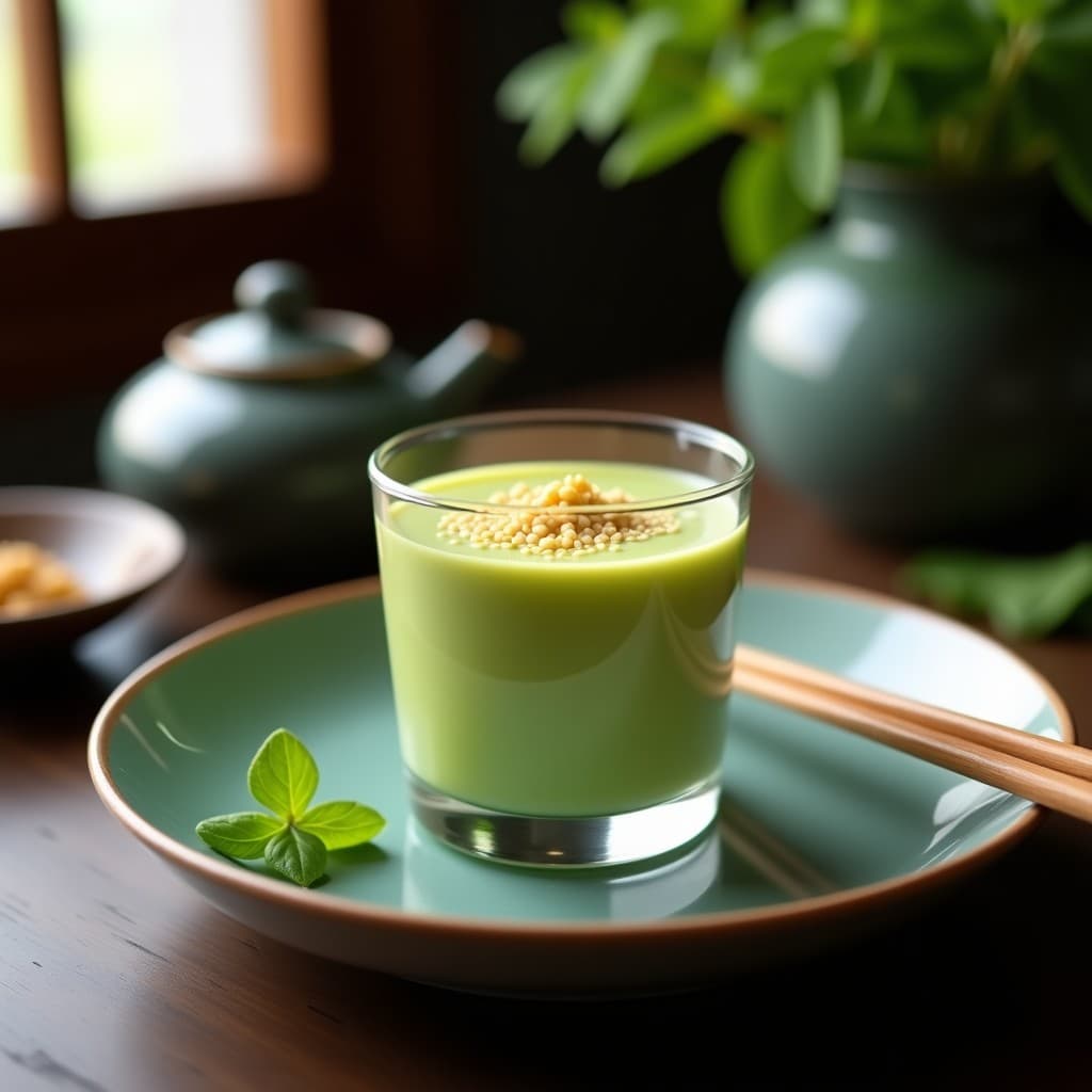 Mousse de Wasabi y Aguacate con Crujiente de Sésamo: Entrante Japonés Vegano y Sorprendente