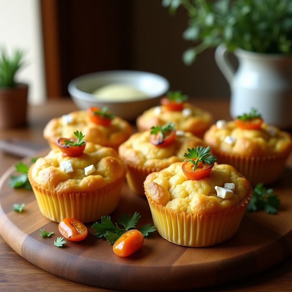 Muffins de Bacalao y Pimientos del Padrón: Aperitivo Español Sin Harina en Molde