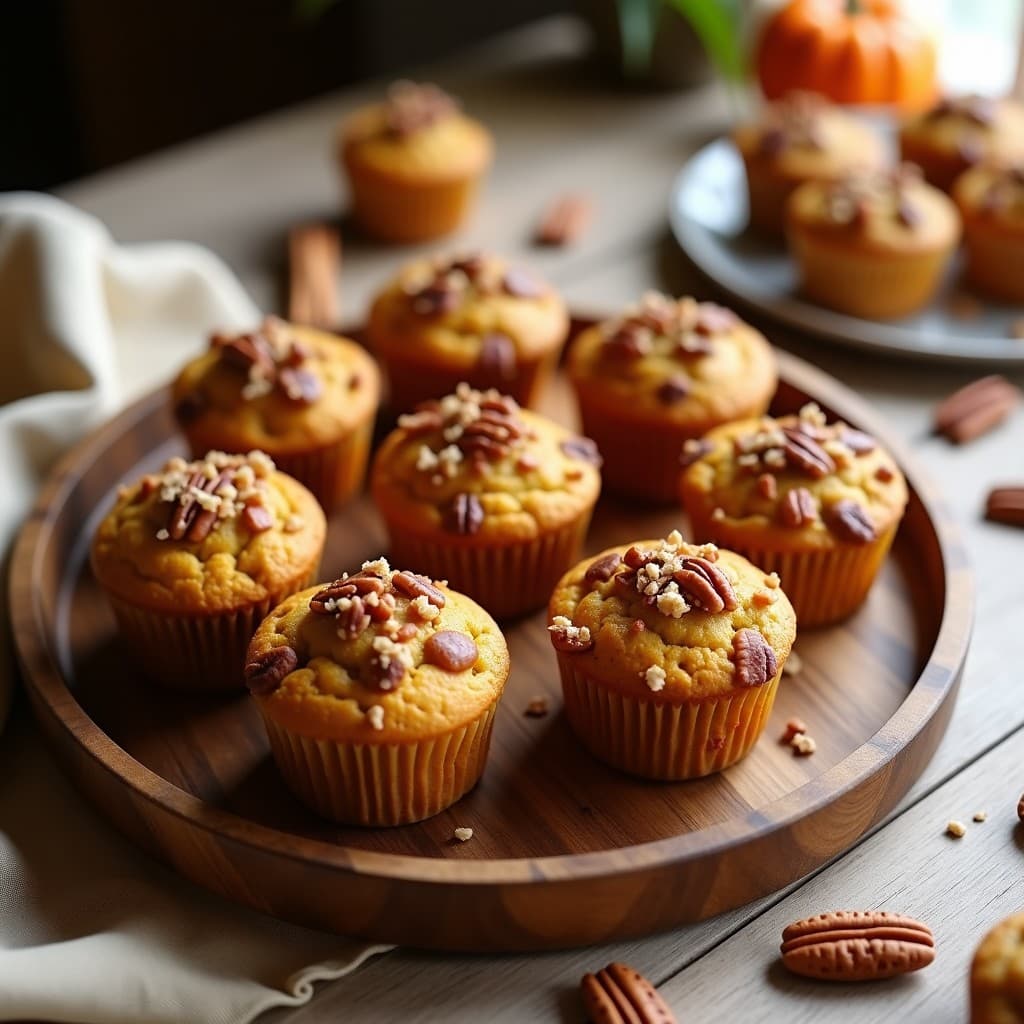 Muffins de Calabaza y Especias con Topping de Nueces: Desayuno Sin Gluten y Alto en Fibra
