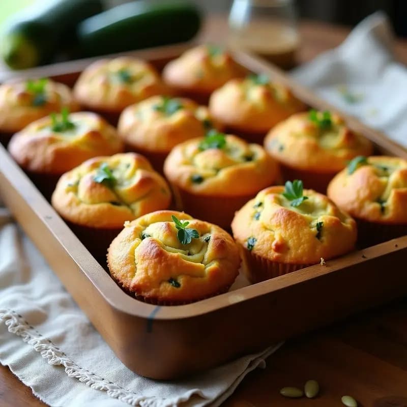 Muffins Salados de Calabacín y Queso de Castaña con Toque de Nuez Moscada: Receta Sin Lactosa