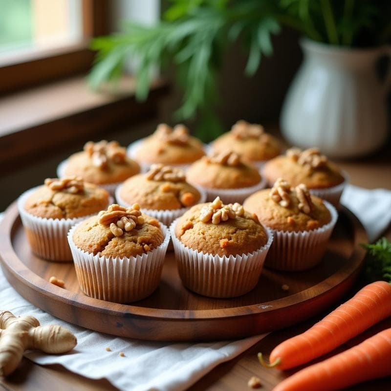 Muffins de Zanahoria y Jengibre sin Gluten: Desayuno Saludable en Tupper