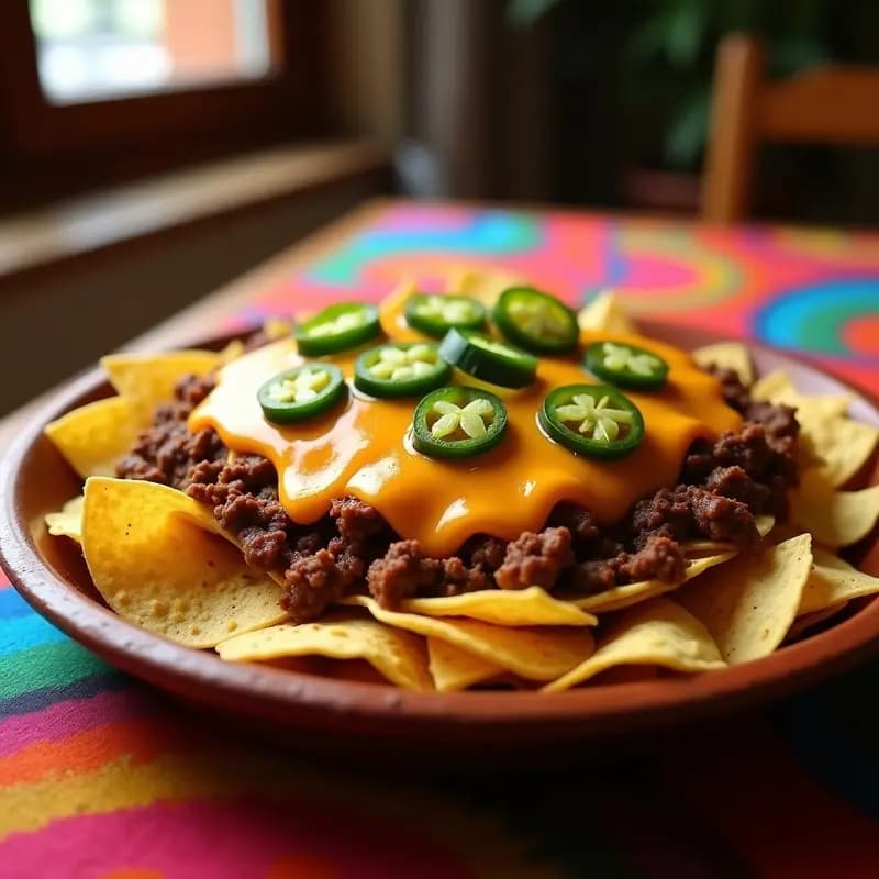 Nachos de Carne con Queso Cheddar y Jalapeños en Escabeche: Receta Tex-Mex para Fiesta