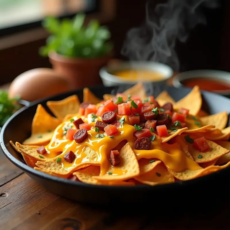 Nachos con Queso de Cheddar y Chorizo Extra Picante: Snack para Valientes
