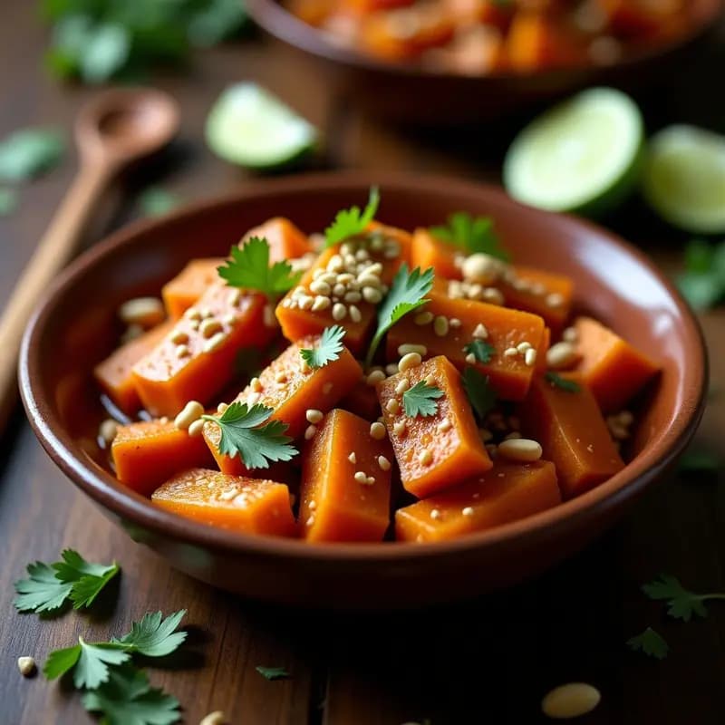 Ñames Asados con Salsa de Cacahuete y Chile Chipotle: Receta Africana Vegana en Airfryer