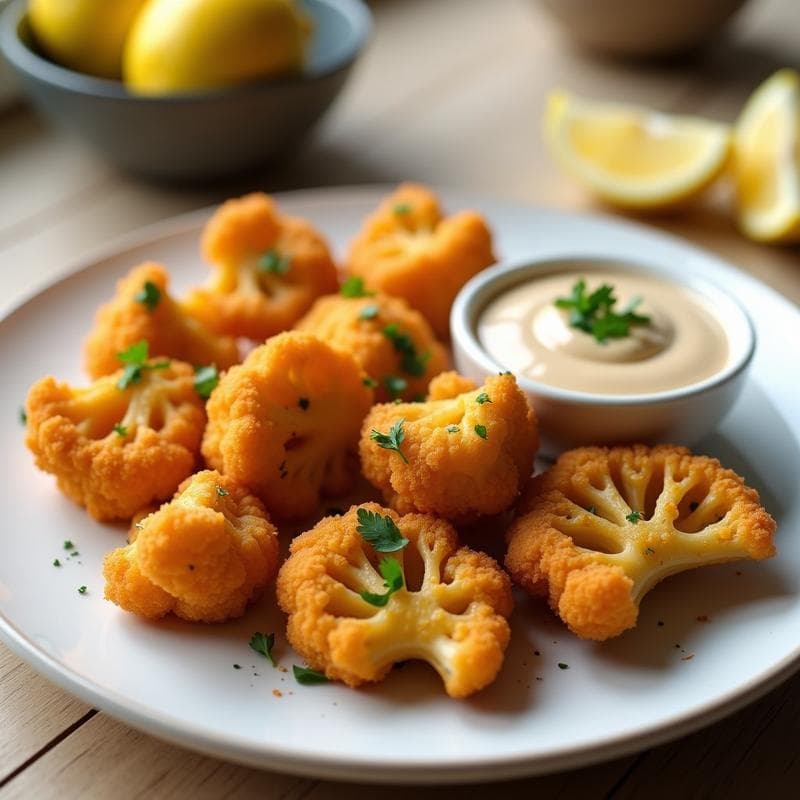 Nuggets de Coliflor y Garbanzos con Salsa de Tahini: Snack Crujiente en Airfryer Sin Gluten
