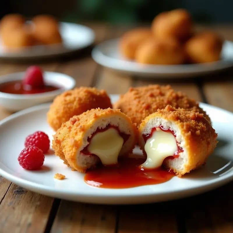 Nuggets de Pollo Rellenos de Queso Mozzarella y Mermelada de Frambuesa: Combite Dulce-Salado Adictivo