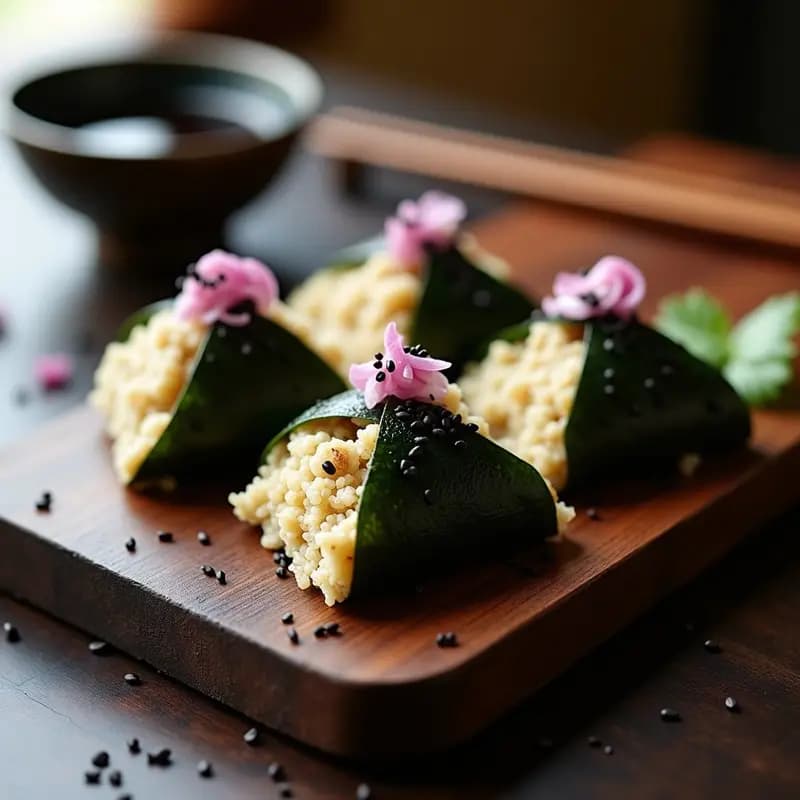 Onigiri de Quinoa y Champiñones Shitake: Receta Japonesa Sin Arroz y Alta en Proteína