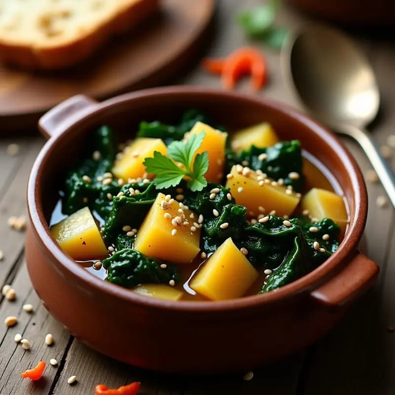 P Kecel de Col Rizada y Patata: Receta Húngara Vegana y Reconfortante en 30 Minutos
