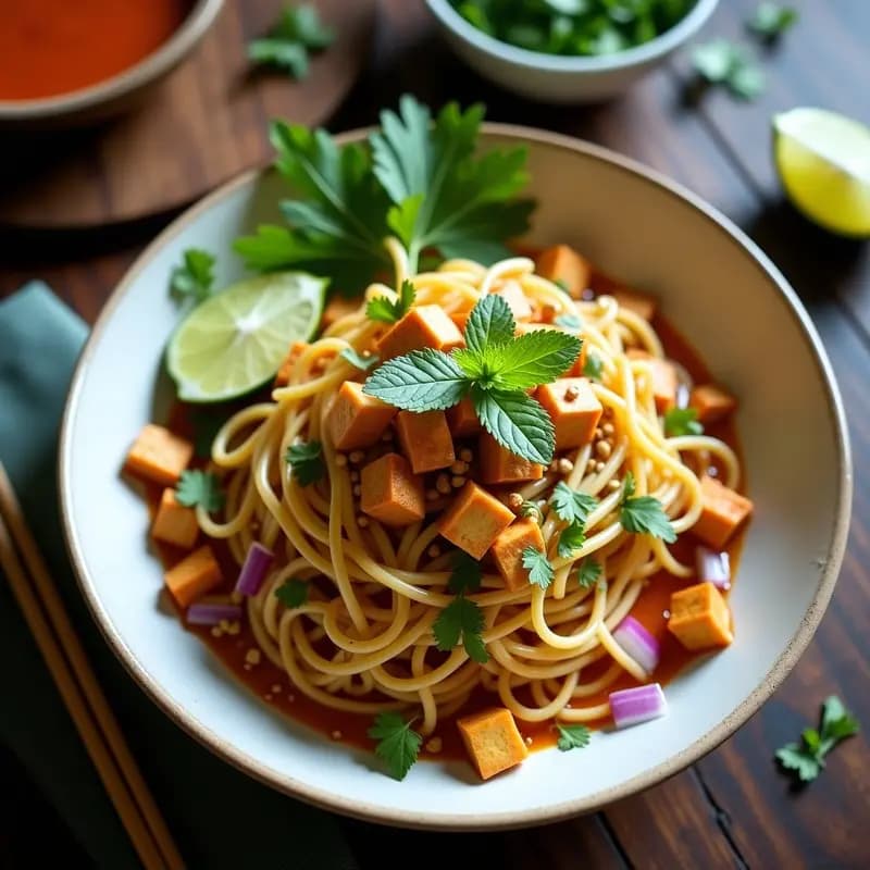 Pad Thai Tailandés con Fideos de Calabacín y Cacahuetes: Receta Low Carb y Vegana