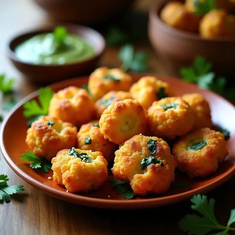 Pakoras de Coliflor y Espinacas: Aperitivo Indio Crujiente en Airfryer Sin Aceite