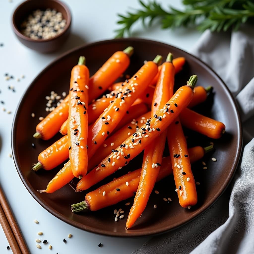 Palitos de Zanahoria Glaseados con Miso y Sésamo: Aperitivo Japonés Keto y Crujiente en Airfryer