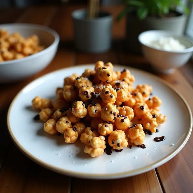 Palomitas de Maíz Caramelizadas con Chocolate Negro y Sal Marina: Snack Dulce-Salado Adictivo