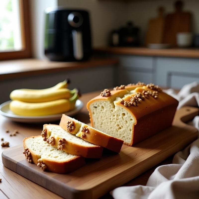 Pan de Banana y Semillas de Chía: Desayuno Sin Gluten y Vegano en Airfryer