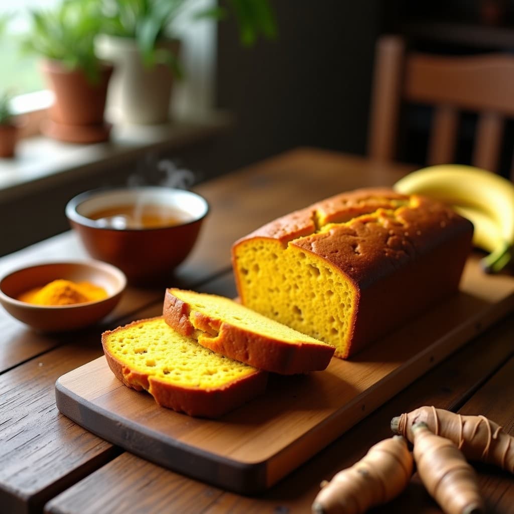Pan de Plátano Macho y Cúrcuma: Receta Vegana Sin Harina en Olla Express