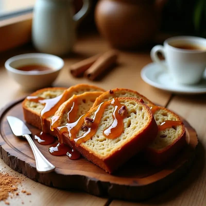 Pan de Plátano y Nueces con Sirope de Arce: Desayuno Americano Sin Harina y Alto en Energía