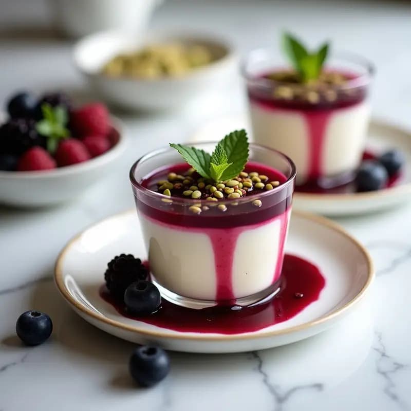 Panacotta Italiana con Coulis de Frutos Rojos: Postre Cremoso Sin Horno