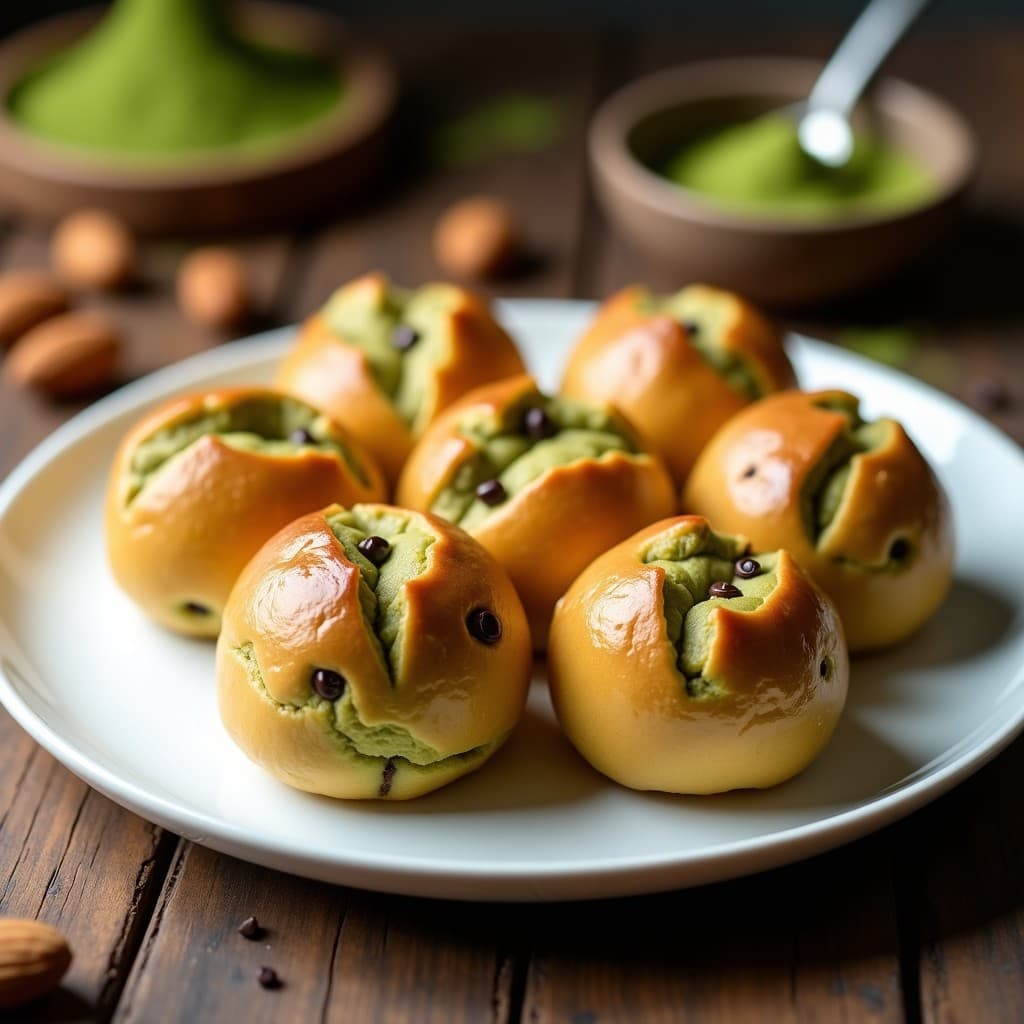 Panes de Plátano y Matcha con Chips de Cacao: Postre Keto Sin Azúcar en Airfryer