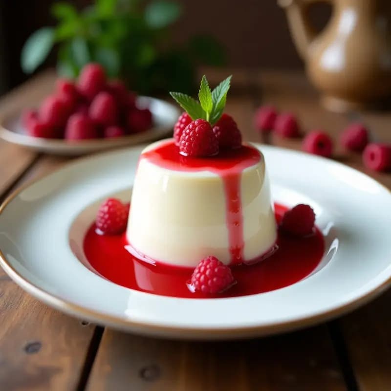 Pannacotta Italiana de Vainilla con Coulis de Frambuesa: Postre Cremoso Sin Horno