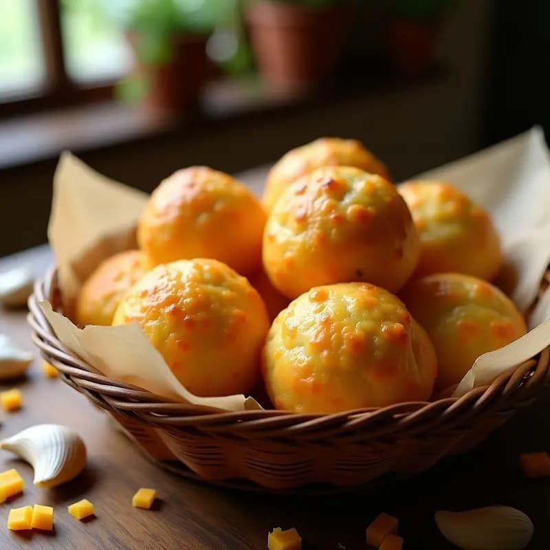 Pao de Queijo con Queso Cheddar y Ajo: Receta Brasilera Esponjosa en Airfryer